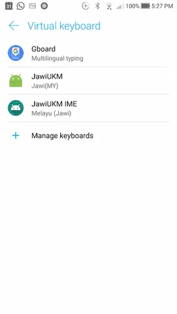 JawiUKM Jawi Keyboard for Android screenshot 1