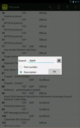 TCP Ports list screenshot 3