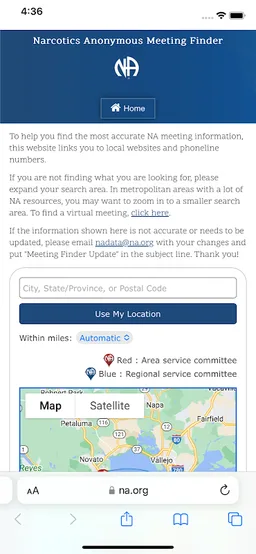 NA Meeting Search screenshot 2
