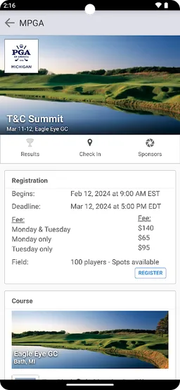 Michigan PGA screenshot 3