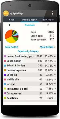 Household Expenses Recording screenshot 2
