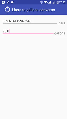 Liters to gallons converter screenshot 1