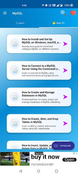 Learn - MySQL screenshot 2