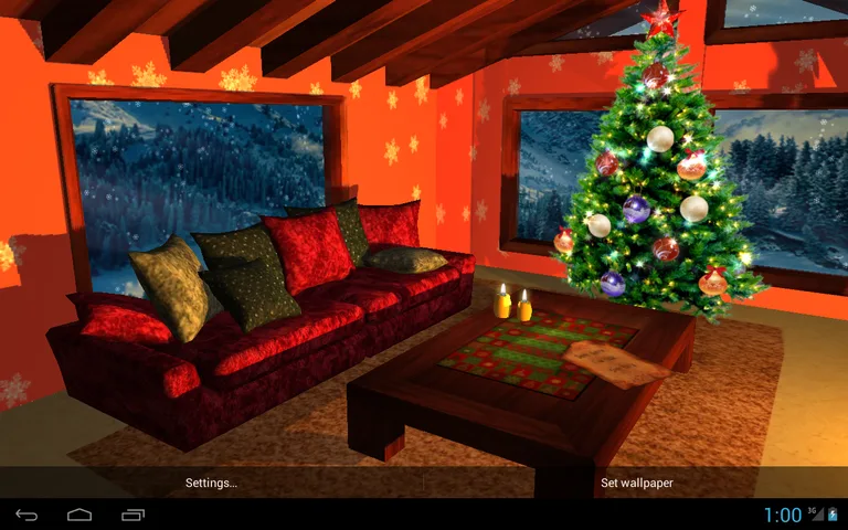 3D Christmas Fireplace HD Live Wallpaper screenshot 4