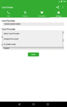 Five Card Dialer  (Etisalat) screenshot 19