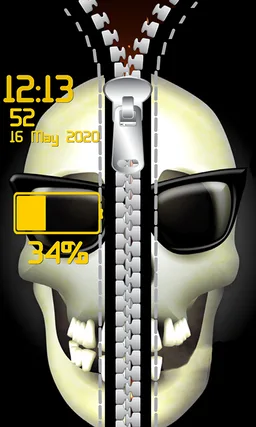 Skulls Zipper Lock Screen screenshot 7