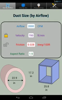 Duct Calc Elite - Ductulator screenshot 8