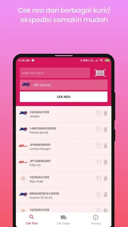 Cek Resi dan Ongkos Kirim screenshot 2