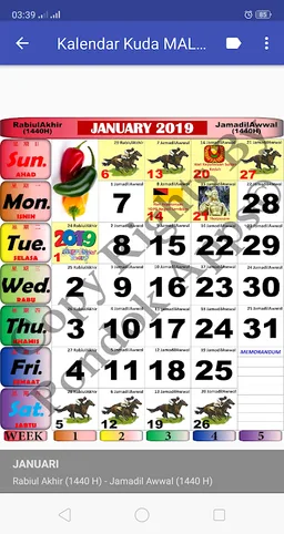Kalendar Kuda 2019 - Malaysia screenshot 1