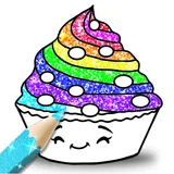 Cupcakes Coloring Book Glitter icon