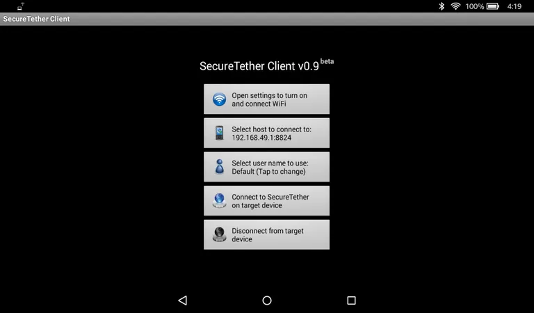 SecureTether Client - Android WiFi tethering screenshot 2