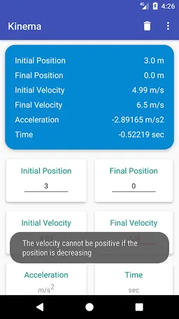 Kinema - Kinematics Calculator screenshot 4