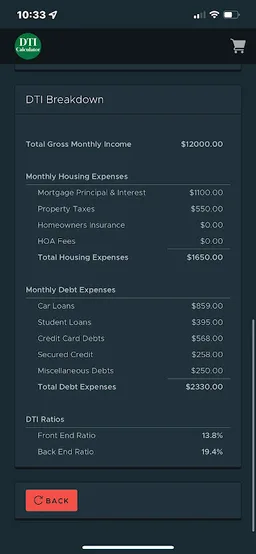 DTI Ratio Calculator screenshot 5