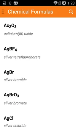 Chemical Formulas Offline screenshot 1