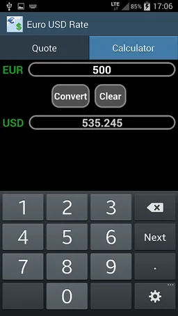 Euro / USD Rate screenshot 6