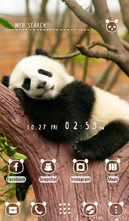 Cute Wallpaper Napping Panda Theme screenshot 5