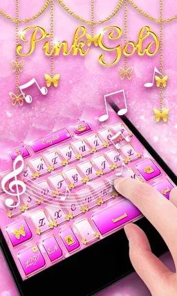 Pink Gold GO Keyboard Theme screenshot 3