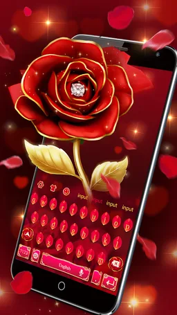 Luxurious Red Rose Keyboard Theme 🌹 screenshot 3