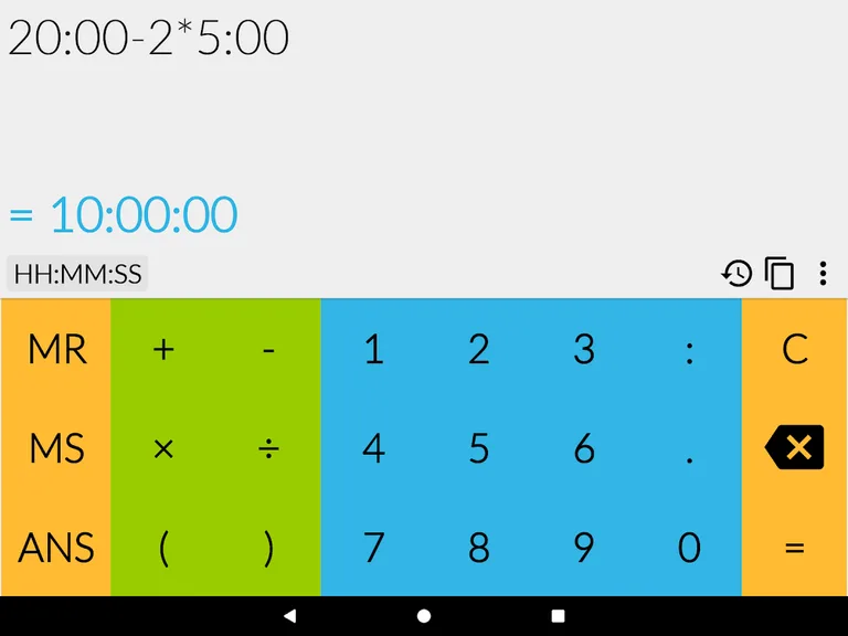 tCalc - a time calculator screenshot 2