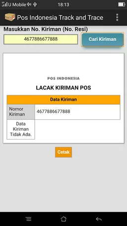 Pos Indonesia Track and Trace screenshot 2