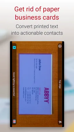 Business Card Reader Free - Business Card Scanner screenshot 1