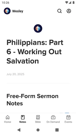 Wesley Memorial UMC screenshot 2