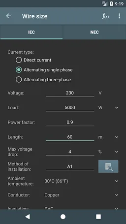Electrical Calculations screenshot 3