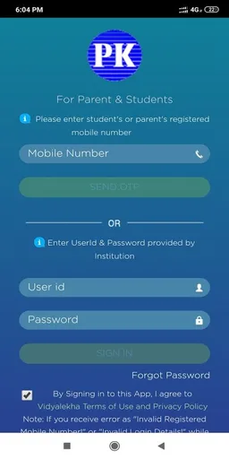 P K International School Parent App screenshot 1
