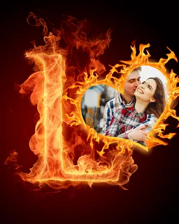 Fire Text Photo Frame screenshot 3