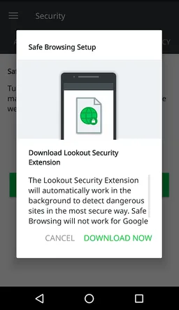 Lookout Security Extension screenshot 3