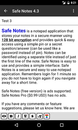 Safe Notes is a secure notepad screenshot 8
