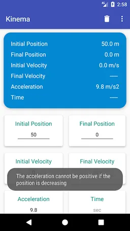 Kinema - Kinematics Calculator screenshot 6