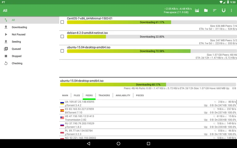 PTorrent - torrent application screenshot 2