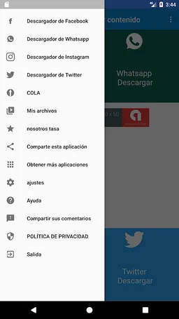 Descarga de contenido de redes sociales screenshot 1