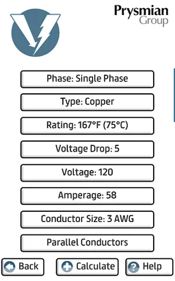 Prysmian Group Voltage Drop screenshot 8