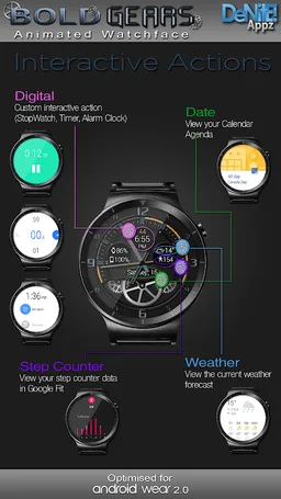 Bold Gears HD Watch Face screenshot 2