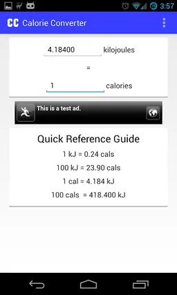 Calorie Converter screenshot 1