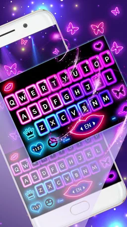 Multi Color Neon Keyboard Theme screenshot 4