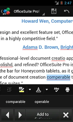 OfficeSuite QuickSpell screenshot 1