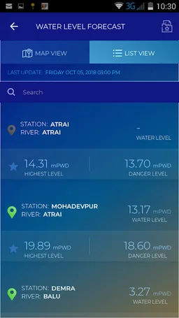 BWDB Flood App screenshot 1