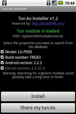 TUN.ko Installer screenshot 1