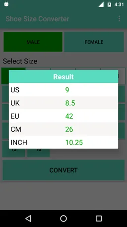 Shoe Size Converter screenshot 4