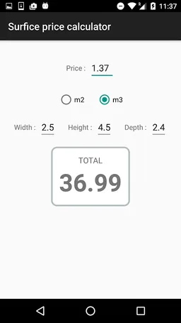 Surface price calculator screenshot 2