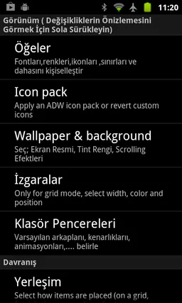 Lightning Launcher - Turkish screenshot 2