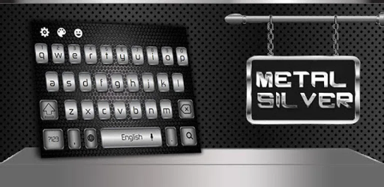 Grey Glitter Keyboard Theme cover image