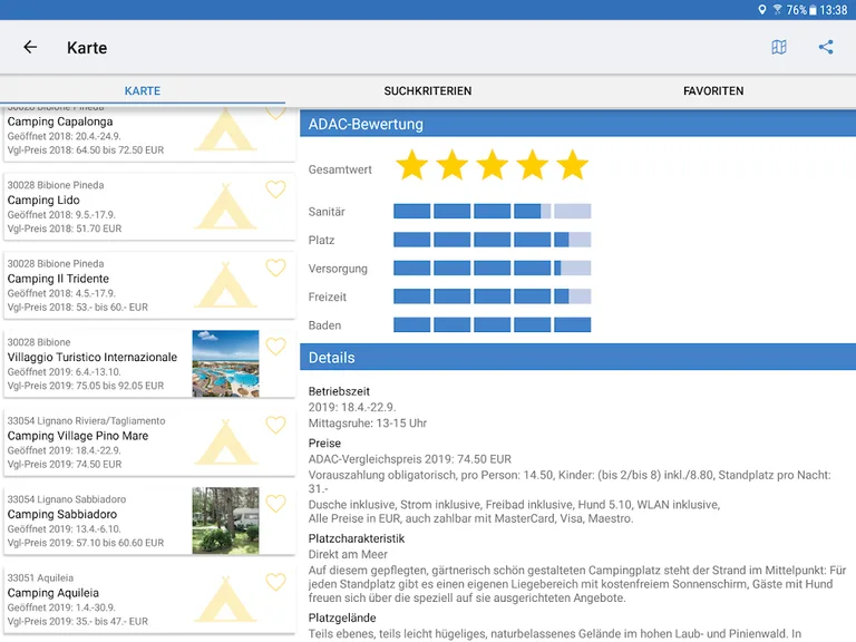 ADAC Camping / Stellplatz 2019 screenshot 9