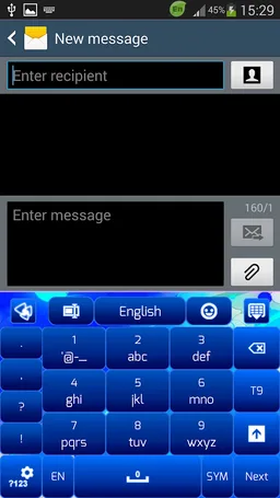 GO Keyboard Simple Blue Theme screenshot 11