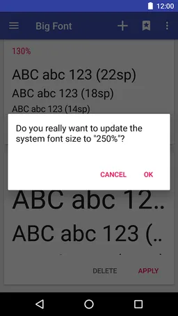 Big Font (change font size) screenshot 6