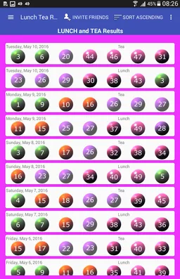 Lunch and Tea Lotto Results. screenshot 6