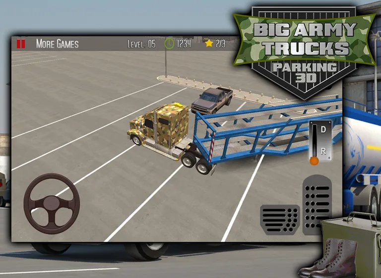 Big Army Trucks Parking 3D screenshot 10